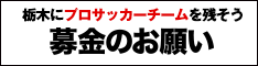 栃木にプロサッカーチームを残そう　募金のお願い